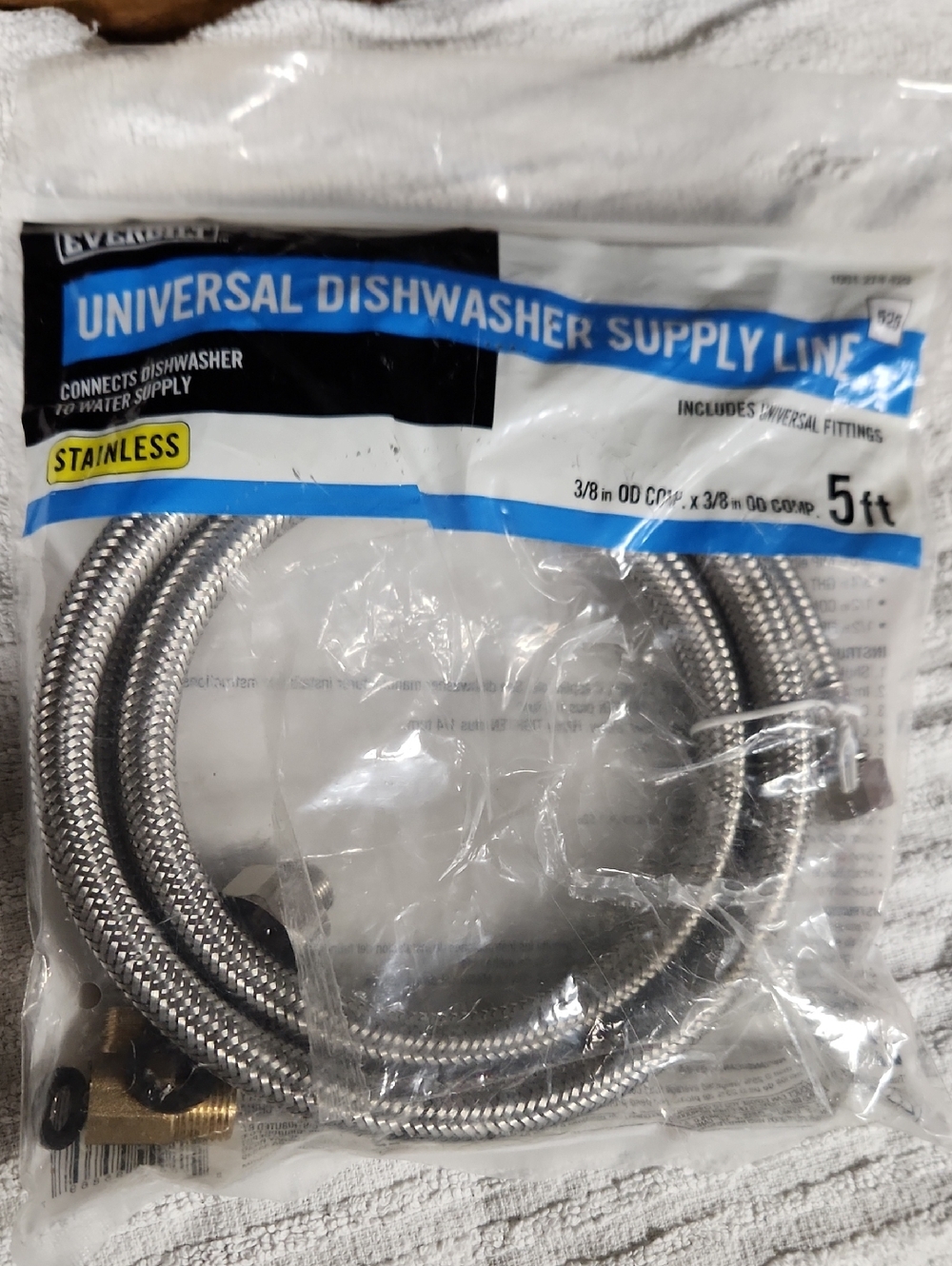 NWT Everbilt Universal Stainless Dishwasher Supply Line - 5'